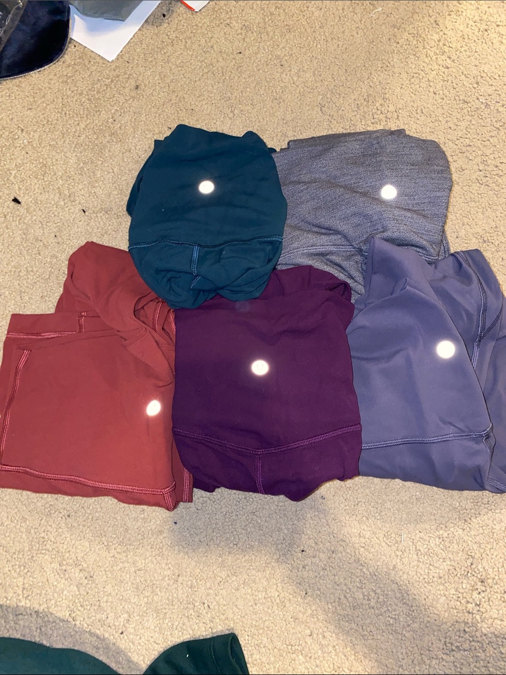 lululemon athletica leggings lot - teal, gray, mauve, burgundy, plum